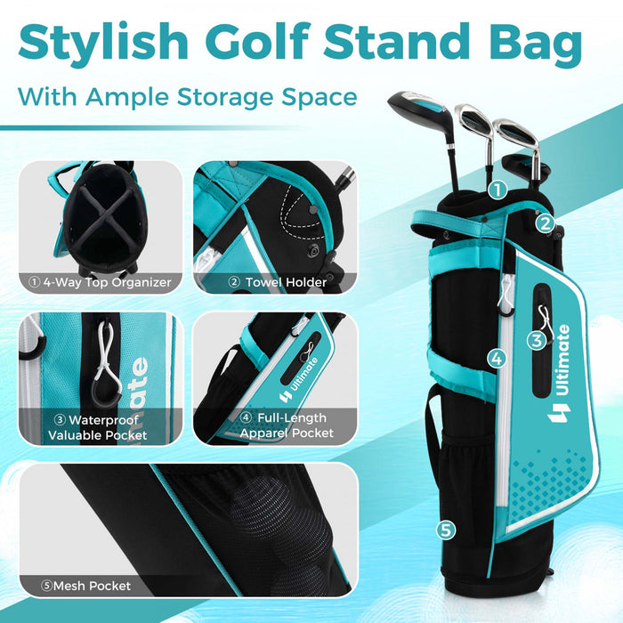 Ultimate Kids Golf Practice Set Junior Complete Golf Club Set For Kids Age 5-7 Years Old Blue
