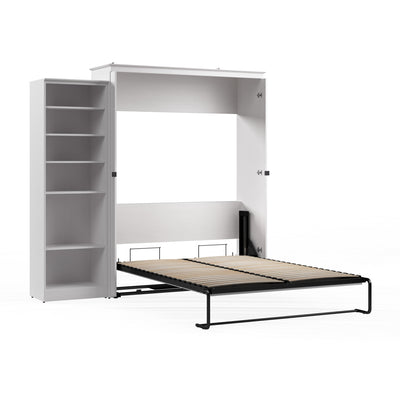Bestar Key West Queen Murphy Bed with Closet Organizer (94 W) - Pure White Oak|Grand lit escamotable Key West de Bestar de 94 po (L) avec organisateur de garde-robe - blanc chêne solide