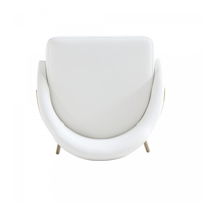 Gracie Modern Metal Upholstered Barstool in White and Gold Bar Stool