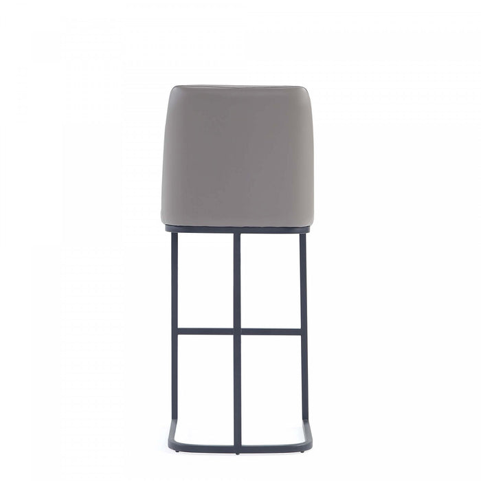 Serena Modern Metal Upholstered Barstool in Taupe - Set of 3 Bar Stool