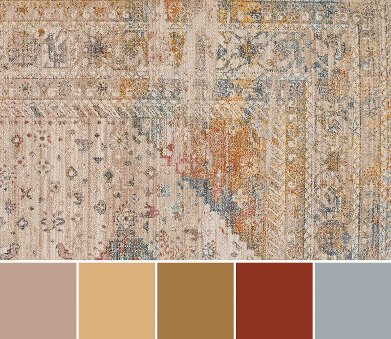 Ethel Traditional 8'0\" x Area Rug in Multi Indoor Area Rug