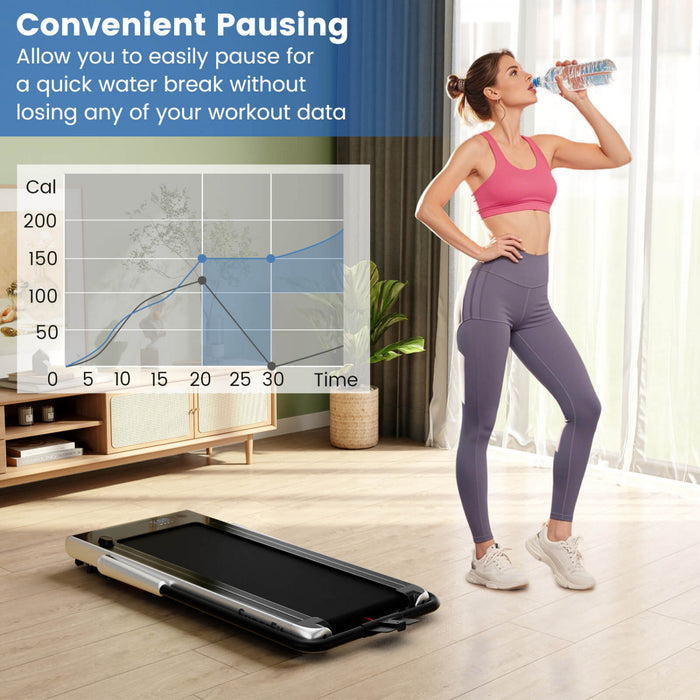 Superfit 3-in-1 Folding Treadmill With Smart Apps Remote Control Led Display And Speakers Silver