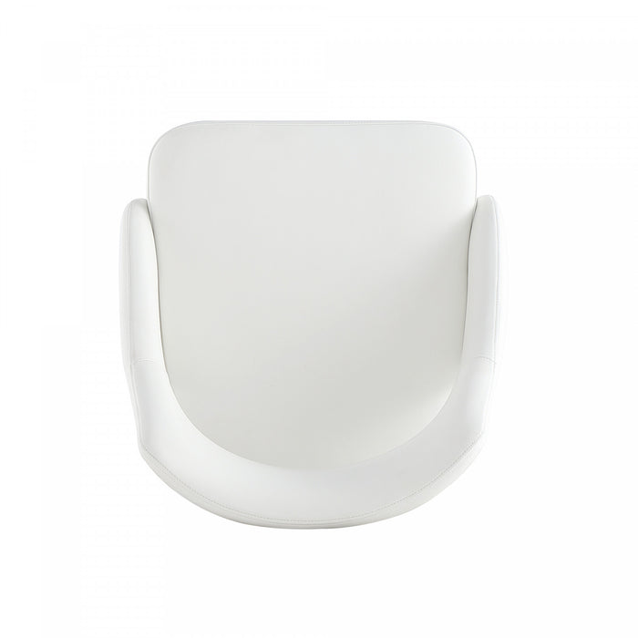 Tremont Modern Vegan Leather Metal Dining Chair in White - Set of 2