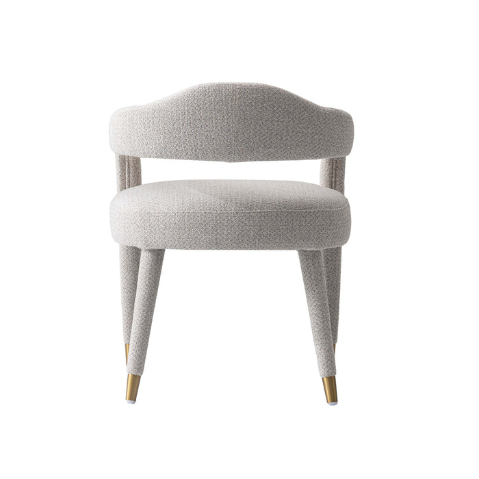 Aspen Mid-Century Modern Upholstered Tweed Armchair in Silver Lining - Set of 2