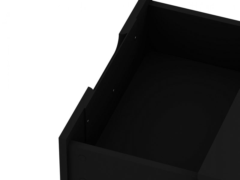 Rockefeller Mid-Century Modern 20\" Nightstand in Black (2-Drawer) - Set of 2