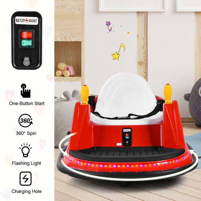 12v Vehicle 360¡a Spin Race Toy Kids Ride On Bumper Car W/ Remote Control Red