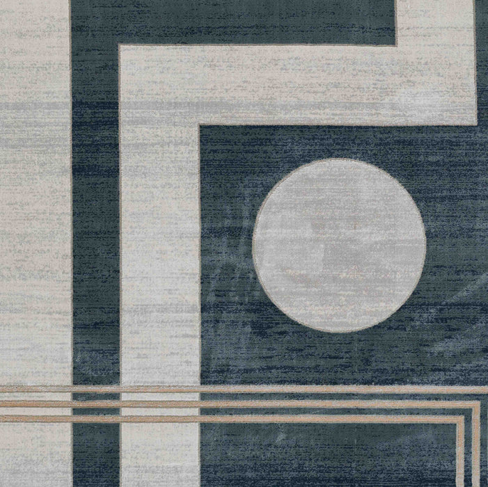 Erisa Contemporary 5'1\" x 7'7\" Area Rug in Blue Indoor Area Rug