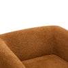 Tuxor Modern Upholstered Boucle Arm Chair with Tuxedo Design, Caramel, Walnut | Tuxor Fauteuil Moderne en Bouclette a Design Tuxedo, Caramel, Noyer