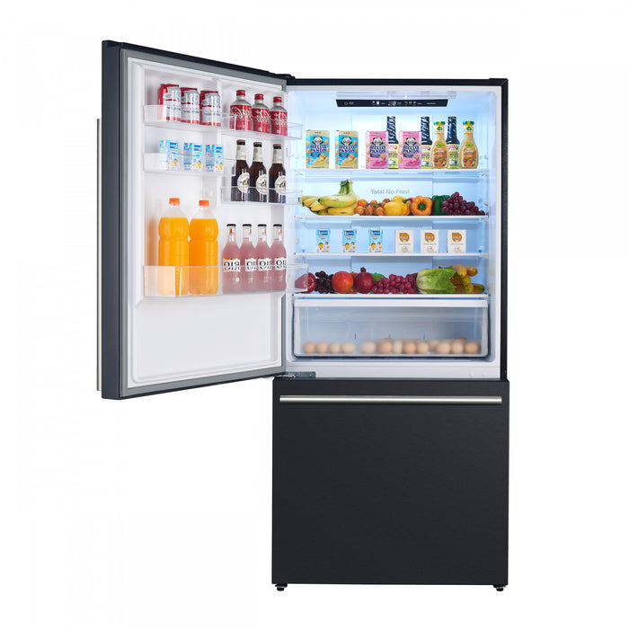 Forno Milano Espresso 31 Inch Bottom Freezer, Black, 17.2 cu.ft. - FFFFD1786-31BLK