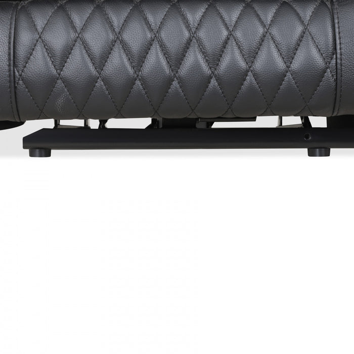 Kingsley 78 in. Leather Match Power Reclining Sofa with Storage Console and USB - Black
