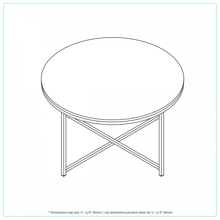 Gilded Round Coffee Table White Marble Tabletop