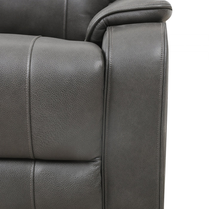 Marlow 37 in. Leather Match Power Glider Recliner with USB/USB-C - Charcoal