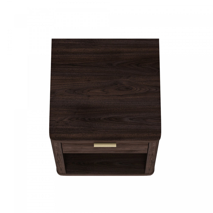 Evelyn Modern 20\" Nightstand in Brown (1-Drawer) - Set of 2