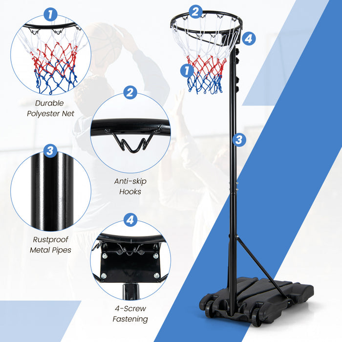 Costway 8.5-10ft Adjustable Basketball Hoop Goal With Fillable Base Wheel Shooting Practice