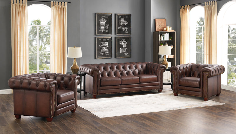 Hydeline Standwood Leather Sofa - Brown