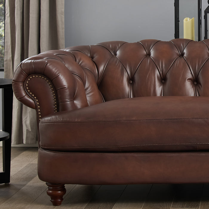 Hydeline Brixton Leather Loveseat - Brown