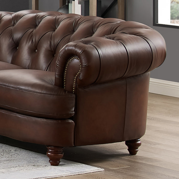 Hydeline Brixton Leather Loveseat - Brown
