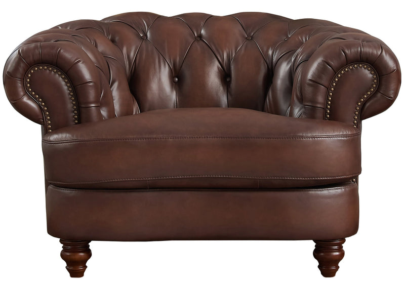 Hydeline Brixton Leather Chair - Brown