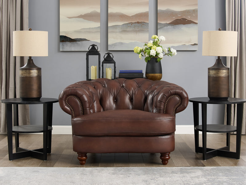 Hydeline Brixton Leather Chair - Brown