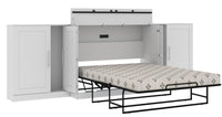 Bestar Pur Full Storage Cabinet Bed with Mattress - White