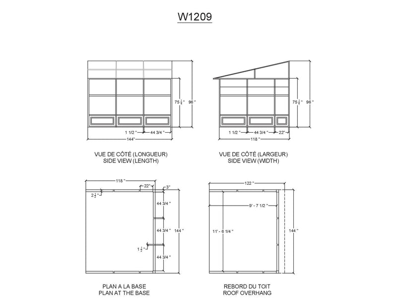 Gazebo Penguin Florence - Wall Mounted Solarium 10x12 Polycarbonate Roof