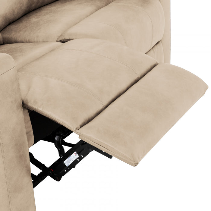 Denton 57 in. Faux Leather Manual Reclining Loveseat - Taupe