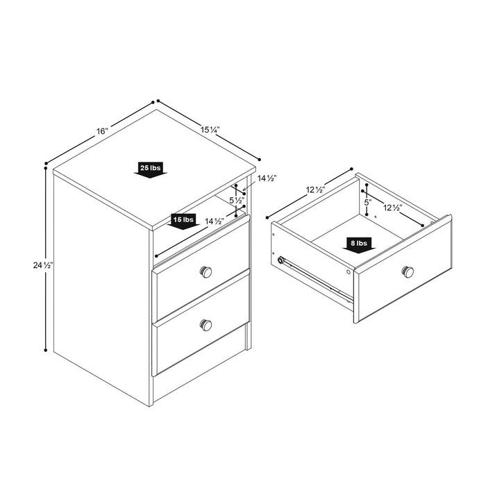 Astrid 2-Drawer Nightstand - Espresso