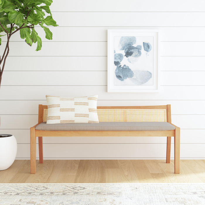 Bauer Fabric Cane Bench - Natural