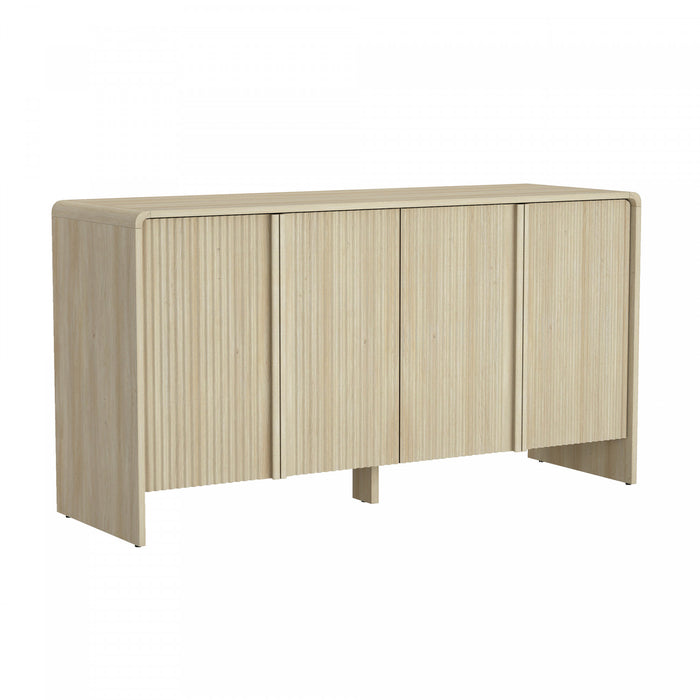 Novara Contemporary 60\" Sideboard in Whitewashed Oak (4-Door)