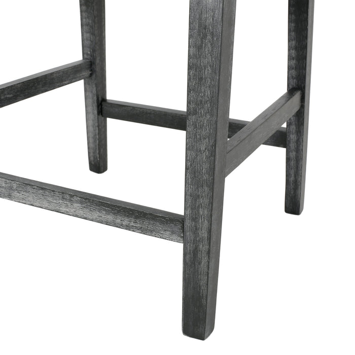 Griffith 26\" Seat Height Counter Stools Set Of 2 With Upholstered Fabric And Solid Wood Legs, Light Grey