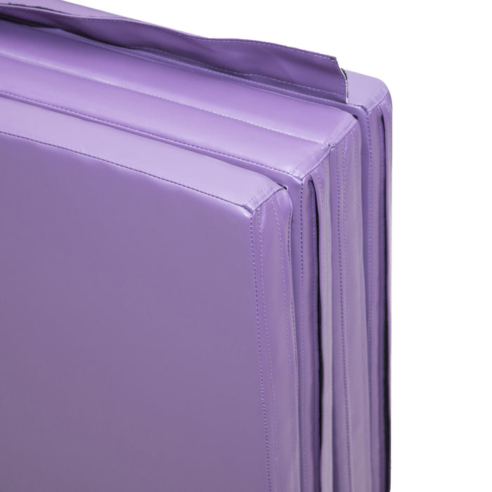 Soozier 4ftx8ftx2inch Pu Cuir Gymnastique Tumbling Gym Mat Arts Pliant Yoga Exercice Pad 4 Panneau (violet)
