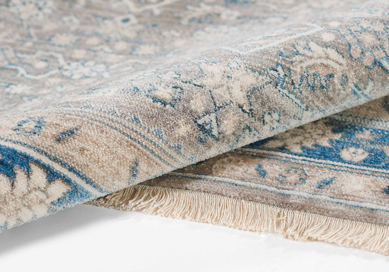 Lucia Traditional 8'0\" x 10'0\" Area Rug in Blue Indoor Area Rug