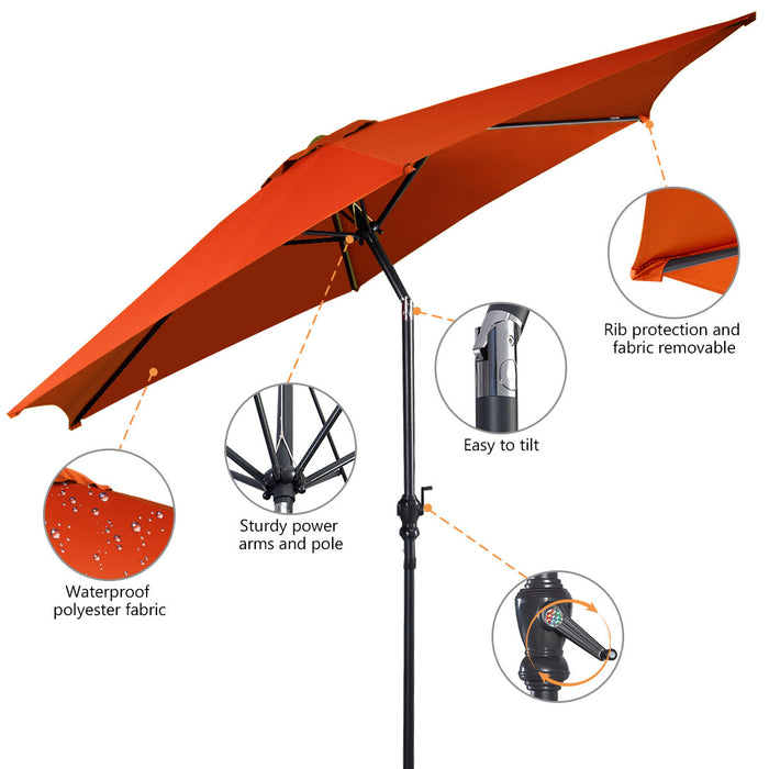 Costway 10 FT Patio Umbrella Patio Market Steel Tilt W/ Crank Outdoor Yard Garden Orange