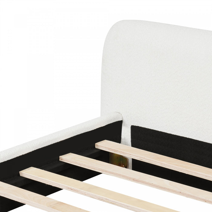 Joyce Comfortable and Stylish Bedroom Upholstered Bed,King Size,White King Bed