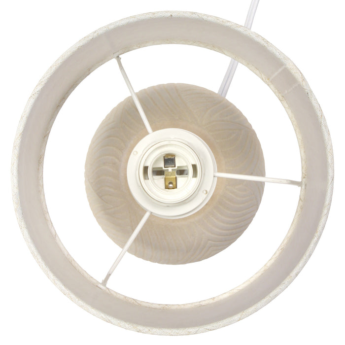 Marren Contemporary Textured Table Lamp, Beige, 12.5\"H