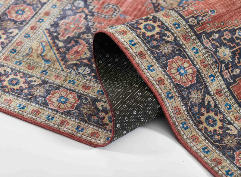 Tracy Traditional 6'0\" x 9'0\" Area Rug in Orange Indoor Area Rug