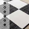 Covington Black White Checkered Pattern Rug, 6'7" x 9'10" Indoor Area Rug | Tapis Covington a Carreaux Noir et Blanc, 6'7" x 9'10"