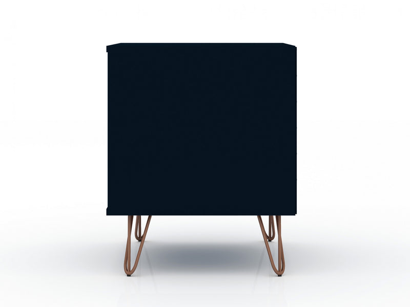 Rockefeller Mid-Century Modern 20\" Nightstand in Midnight Blue (2-Drawer) - Set of 2