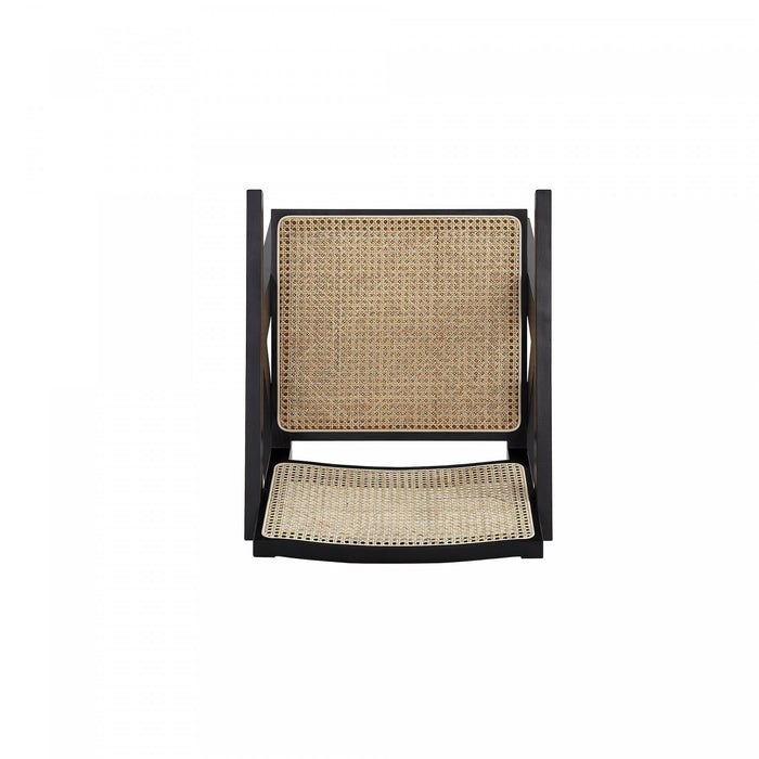 Hamlet Industry Chic Cane Back Wood Accent Armchair in Black and Natural - Set of 2