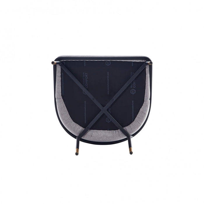 Flor Modern Metal Twill Weave Dining Chair in Gray - Set of 2