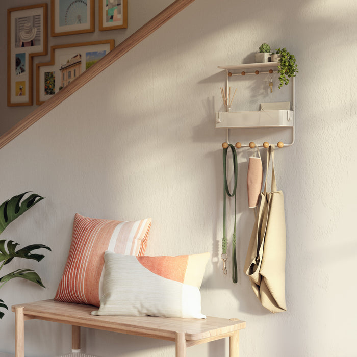 Umbra Estique Shelf with Hooks - White