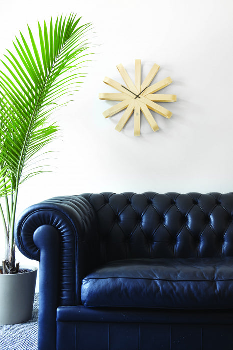 Umbra Modern Ribbonwood Wall Clock - Natural