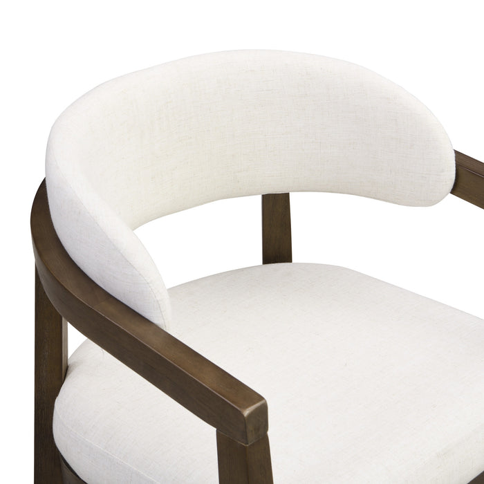 Sophia Dining Arm Chair with Rubberwood Frame Set of 2,Walnut Dining Chair