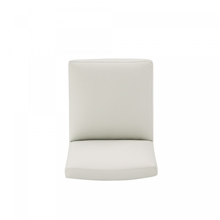 Anna Square Modern Vegan Leather Dining Chair in Stone Gray - Set of 2