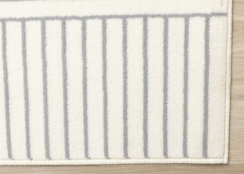 Forte White Grey Curved Arches Indoor Area Rug - 2'7