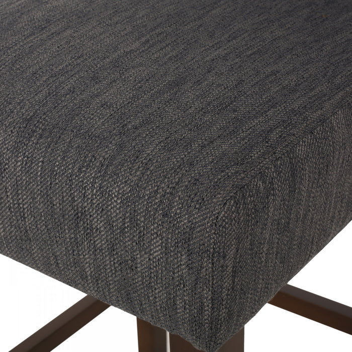 Bruce 30.5\" Counter Height Bar Stools Set Of 2 With Metal Legs And Fabric Upholstery, Charcoal Grey