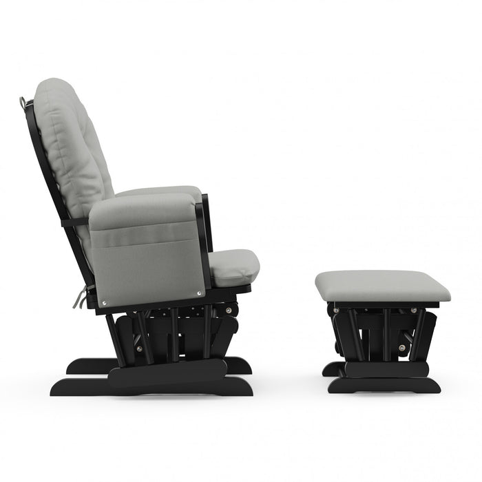 Storkcraft Hoop Glider and Ottoman - Black/Light Gray