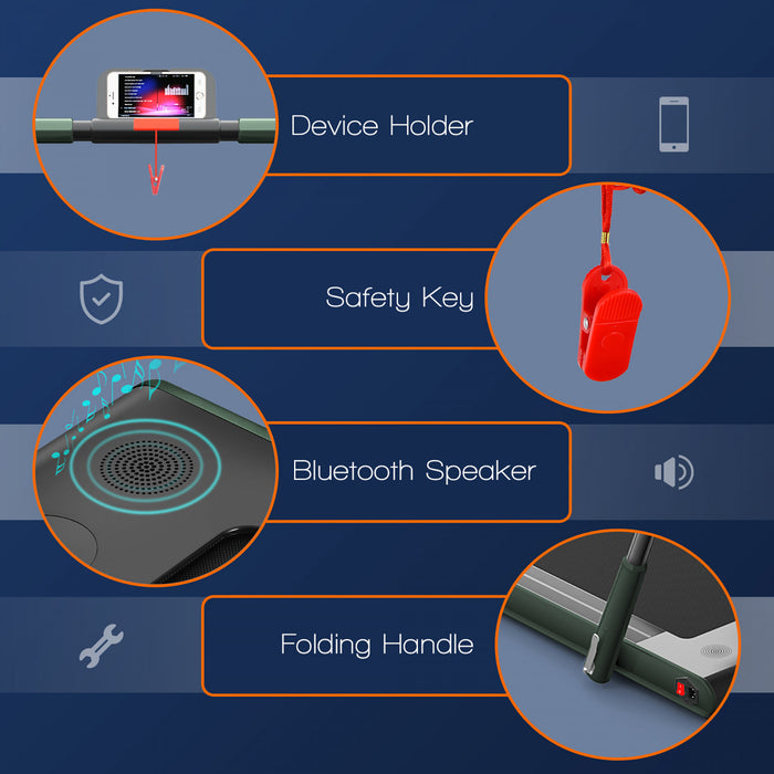 Superfit 2.25hp 2 In 1 Folding Under Desk Treadmill W/ Remote Control App