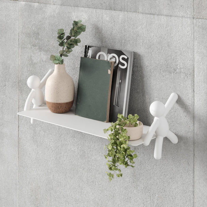 Umbra Modern Steel Buddy Floating Wall Shelf - White