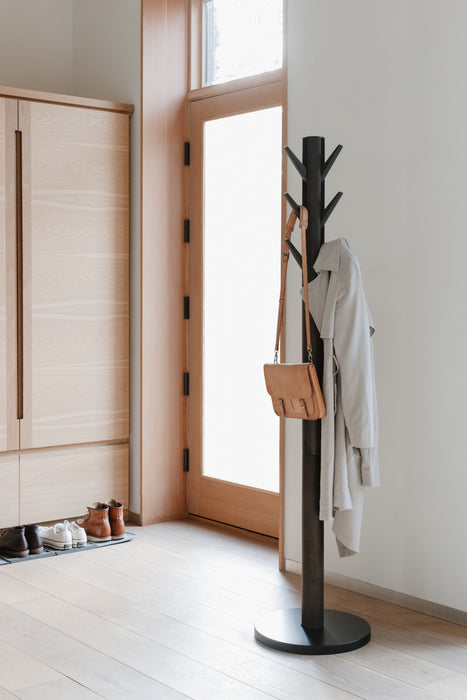 Umbra Modern Wood Flapper Coat Rack - Black and Walnut